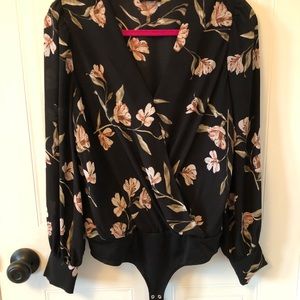 Satin Floral Bodysuit